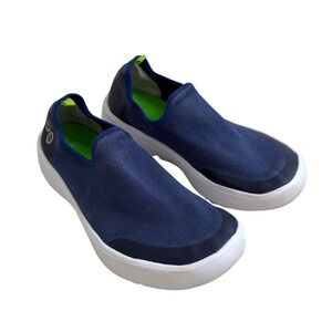 OOFOS OOmg Shoe Navy Blue White Recovery Slip On Sneakers W 39 8